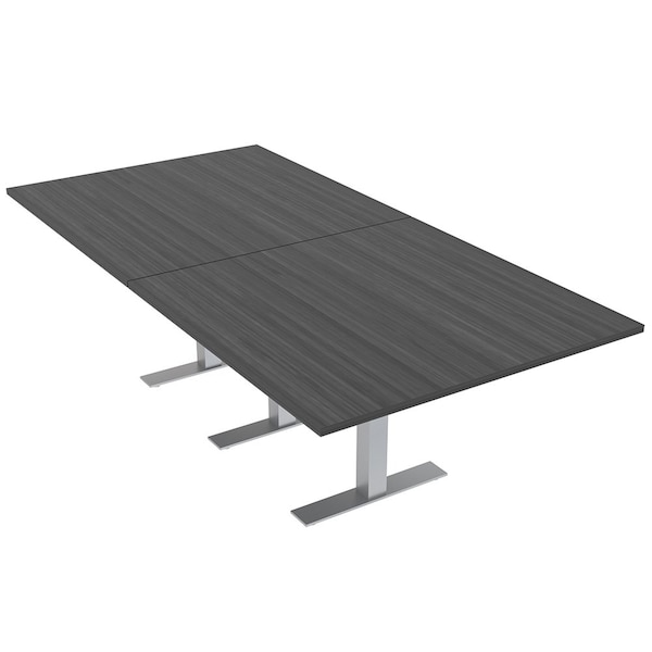 45 in W, 96 in L, 29 in H, Engineered Wood Top, Grey
